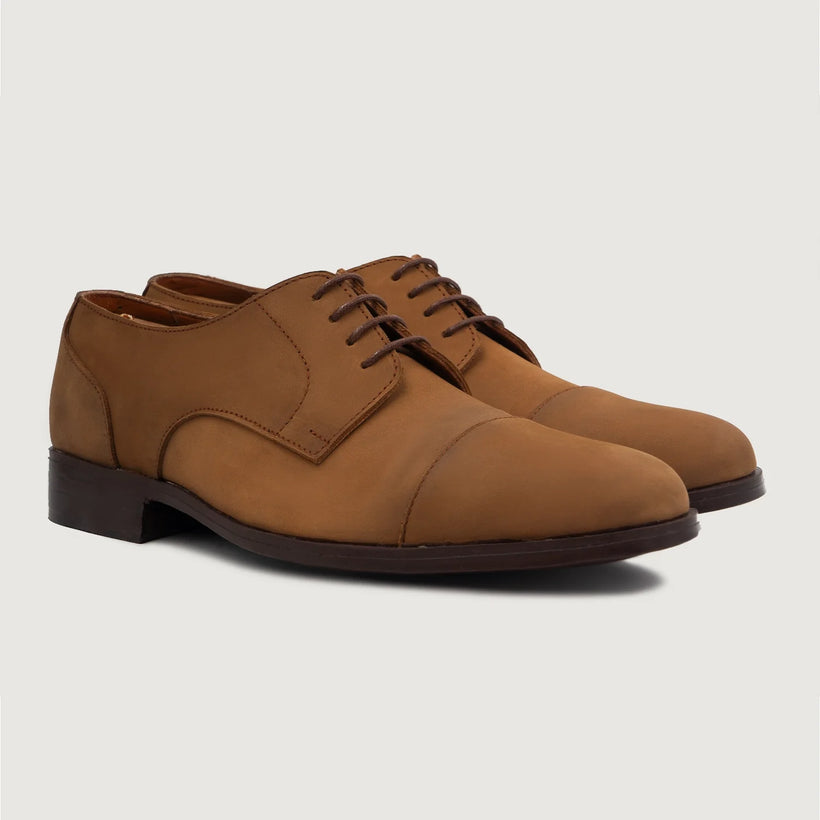 Attorney Derby Καφέ Nubuck Leather Shoes Ανδρικό