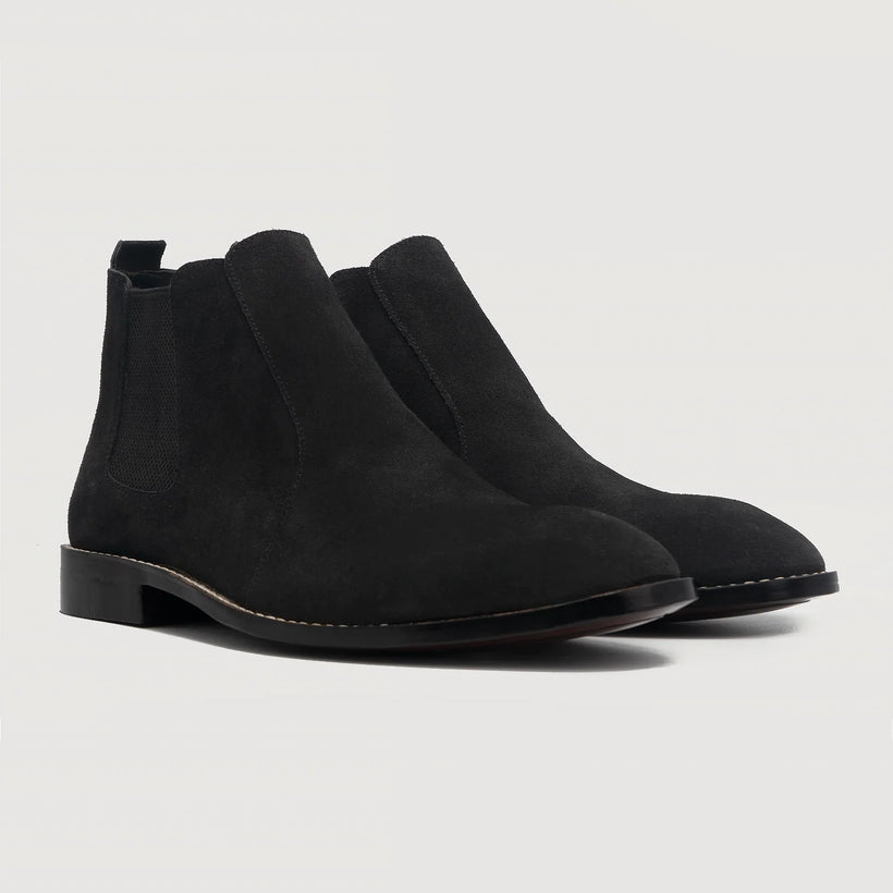 Clarkson Chelsea Μαύρο Suede Leather Boots Ανδρικό