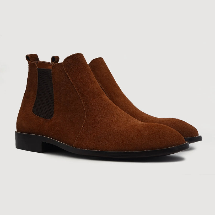 Clarkson Chelsea Καφέ Suede Leather Boots Ανδρικό