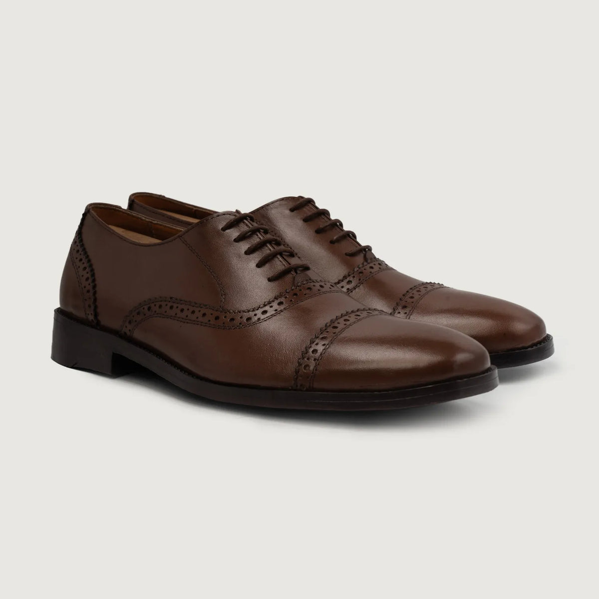 Greyson Brogues Oxford Καφέ Δερμάτινα παπούτσια Ανδρικό For Men in Brown Full-Grain Leather - Πλαϊνή όψη | Αγορά online