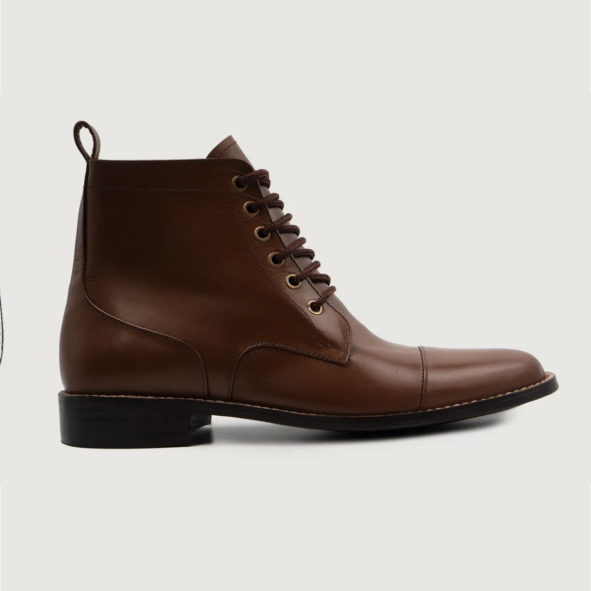 Brown Full-Grain leather Boots - Κατασκευή ραφής Goodyear & λεπτομέρεια μύτης παπουτσιού