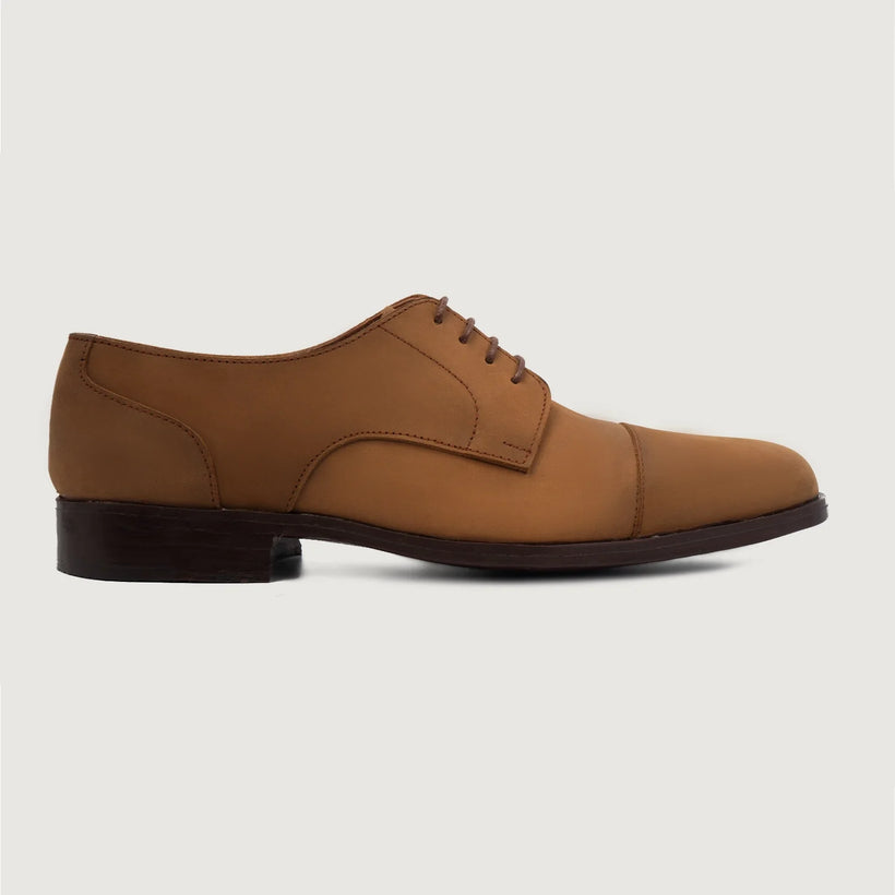 Attorney Derby Καφέ Nubuck Leather Shoes Ανδρικό