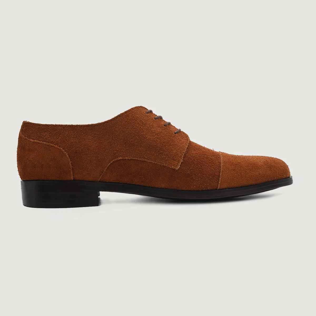 Brown Goatskin Suede Leather Shoes - Κατασκευή ραφής Goodyear & λεπτομέρεια μύτης παπουτσιού