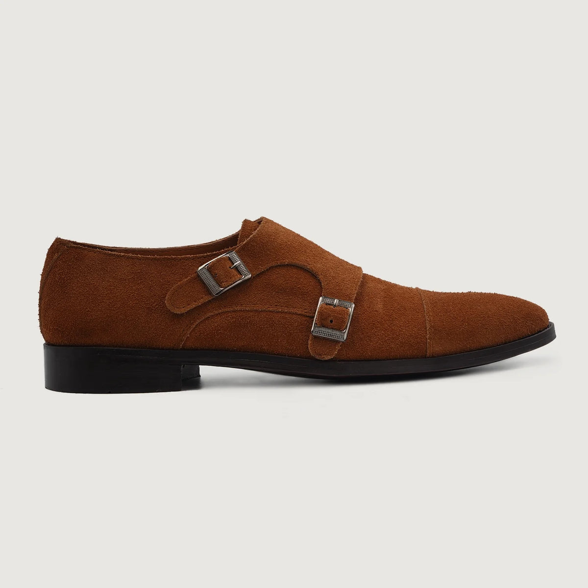 Brown Goatskin Suede Leather Shoes - Κατασκευή ραφής Goodyear & λεπτομέρεια μύτης παπουτσιού