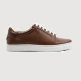 Brown Full-Grain leather Sneakers - Goodyear Welt Construction & Front Toe Box Detail