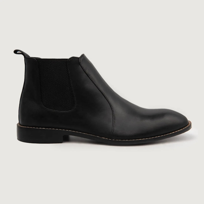 Clarkson Chelsea Μαύρο Leather Boots Ανδρικό