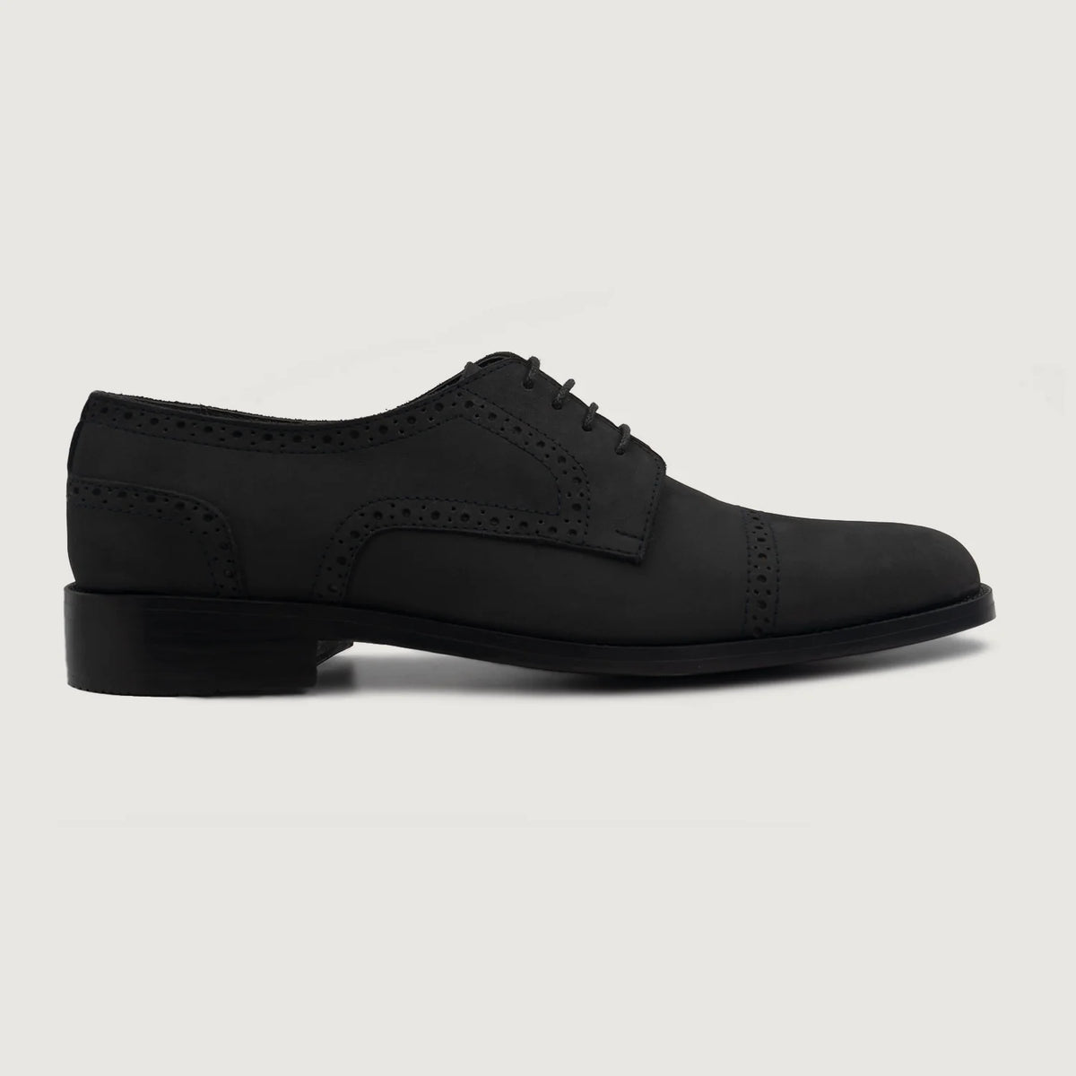 Black Full-Grain leather Shoes - Κατασκευή ραφής Goodyear & λεπτομέρεια μύτης παπουτσιού