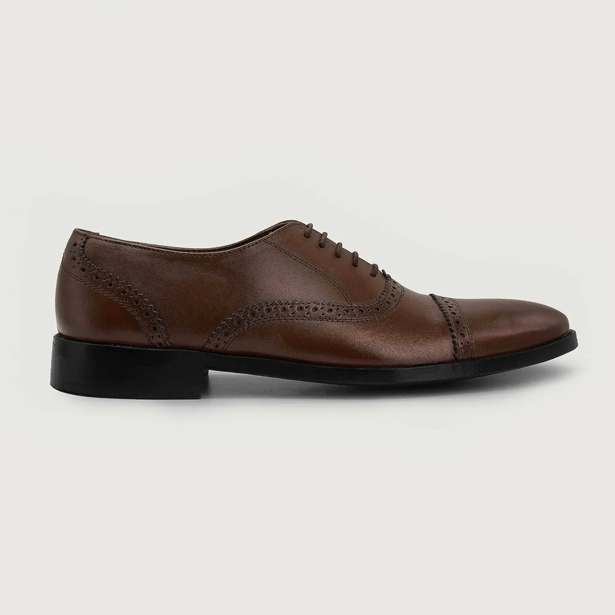 Brown Full-Grain leather Shoes - Κατασκευή ραφής Goodyear & λεπτομέρεια μύτης παπουτσιού