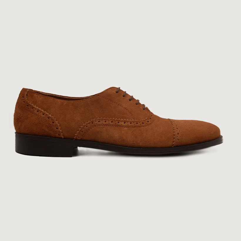 Greyson Brogues Oxford Καφέ Suede Leather Shoes Ανδρικό