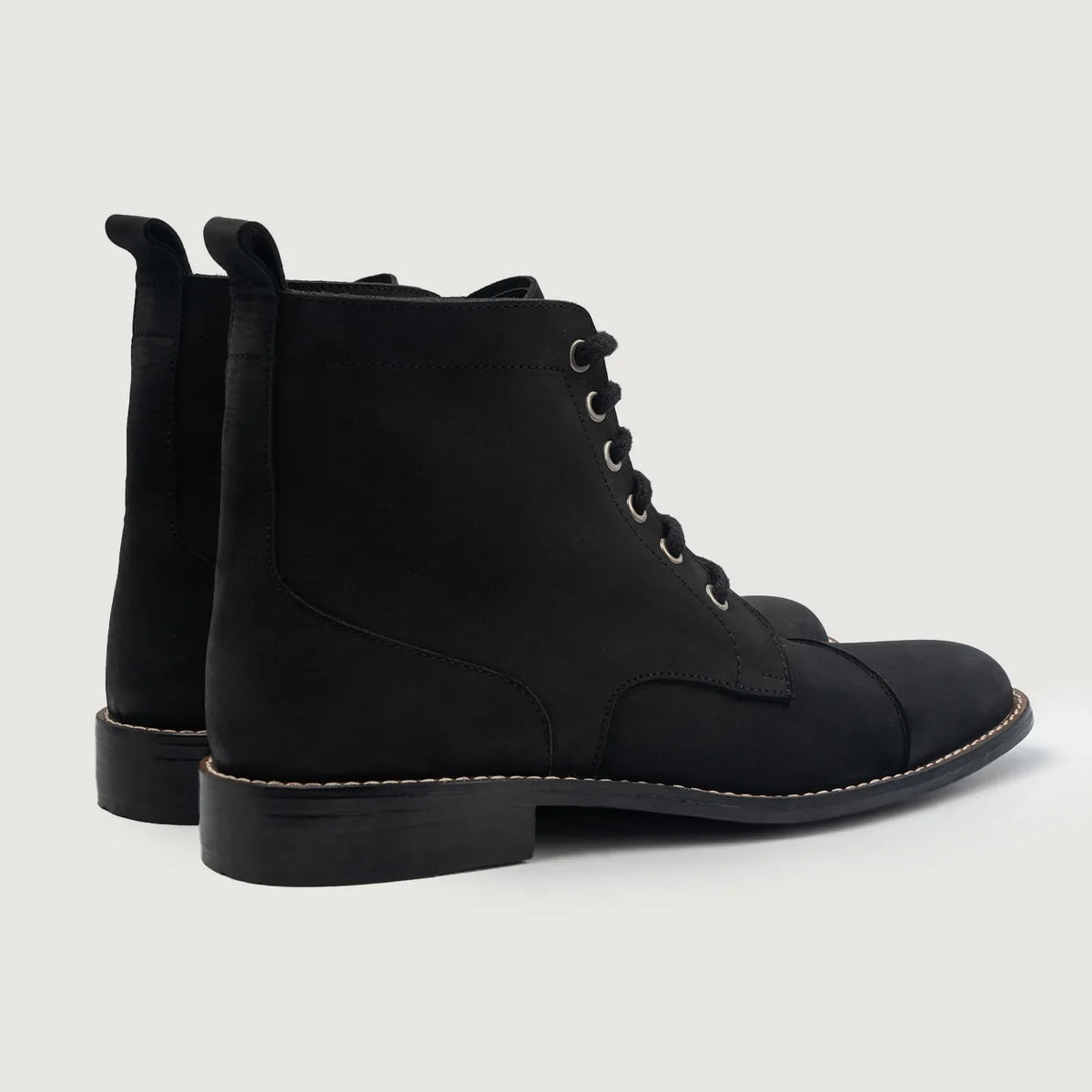 Knight Derby Μαύρο Nubuck Δερμάτινα μποτάκια Ανδρικό For Men - Ενισχυμένη φτέρνα & διπλές ραφές ακριβείας
