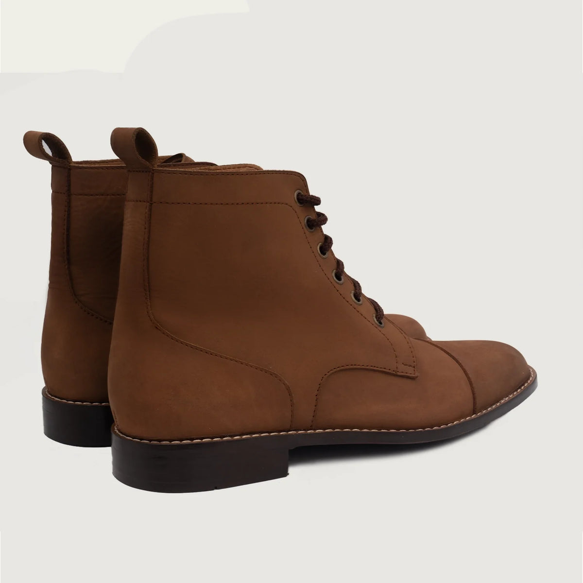 Knight Derby Brown Leather Boots For Men - Ενισχυμένη φτέρνα & διπλές ραφές ακριβείας