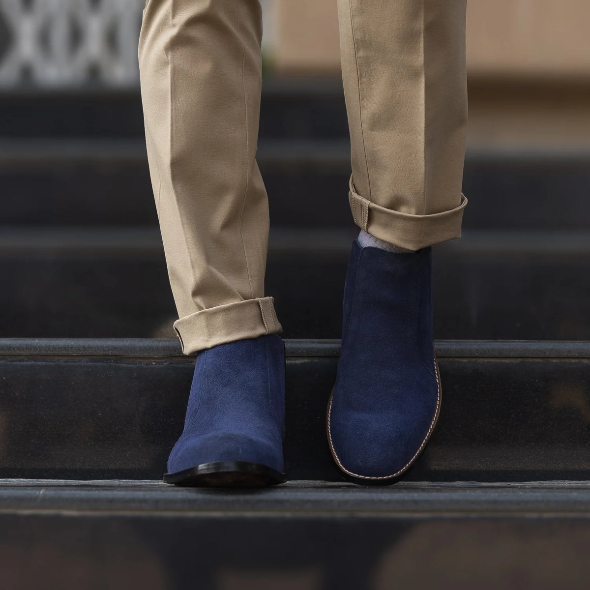 Orlaven Clarkson Chelsea Midnight Μπλε Suede Δερμάτινα μποτάκια Ανδρικό footwear image 9