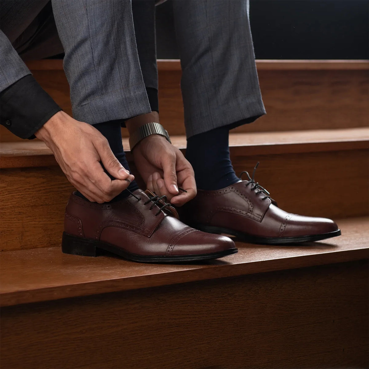 Orlaven Dirk Brogues Derby Μπορντό Δερμάτινα παπούτσια Ανδρικό footwear image 9
