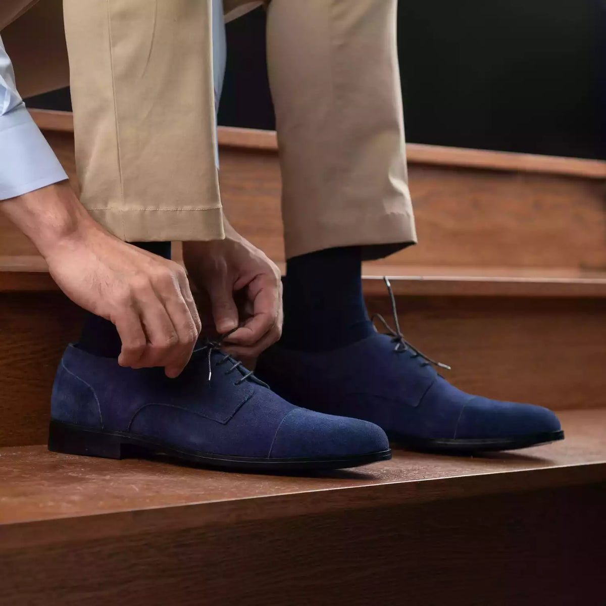 Orlaven Attorney Derby Midnight Μπλε Suede Δερμάτινα παπούτσια Ανδρικό footwear image 10