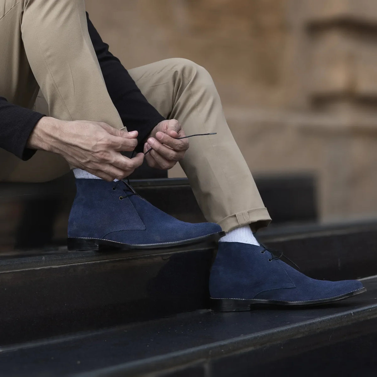 Orlaven Corry Chukka Midnight Μπλε Suede Δερμάτινα μποτάκια Ανδρικό footwear image 10