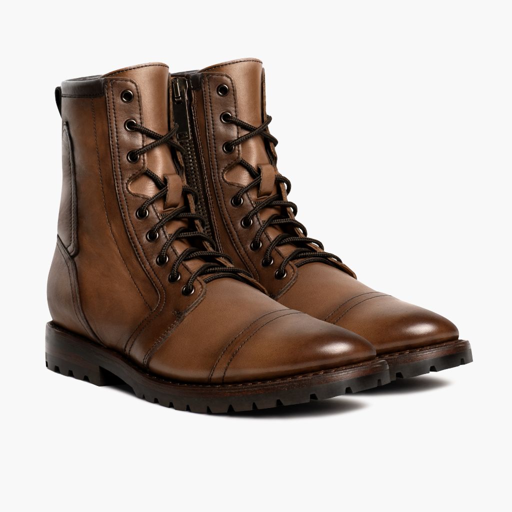 Casa Moto Amber Wheat Δερμάτινα μποτάκια Ανδρικό in Classic Full-Grain Leather - Μπροστινή όψη & εφαρμοστή σιλουέτα | Αγορά online
