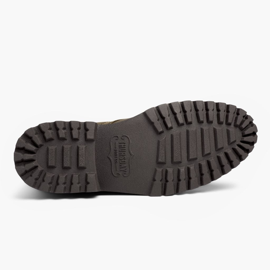 High-Traction Rubber Outsole & Lug Tread Pattern on Captain StormKing® Dark Olive Matte Δερμάτινα μποτάκια Ανδρικό
