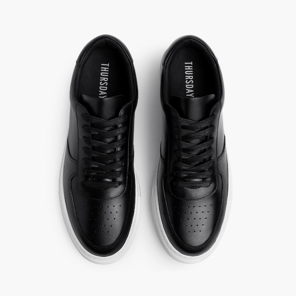 Court Black Leather Sneakers - Ενισχυμένη φτέρνα & διπλές ραφές ακριβείας