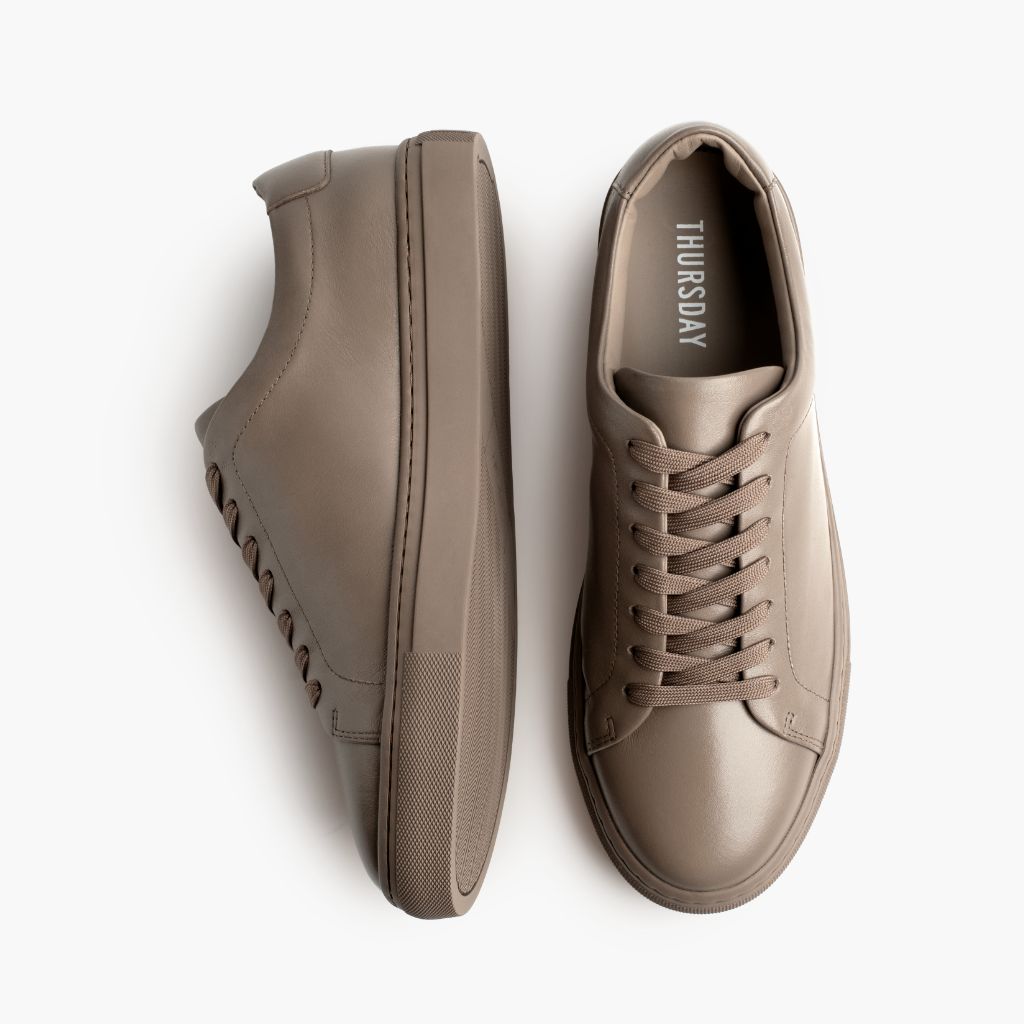 Encore Taupe Δερμάτινα sneakers Ανδρικό - Ενισχυμένη φτέρνα & διπλές ραφές ακριβείας