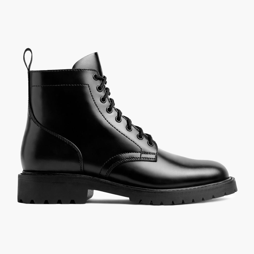 Black Full-Grain leather Boots - Κατασκευή ραφής Goodyear & λεπτομέρεια μύτης παπουτσιού