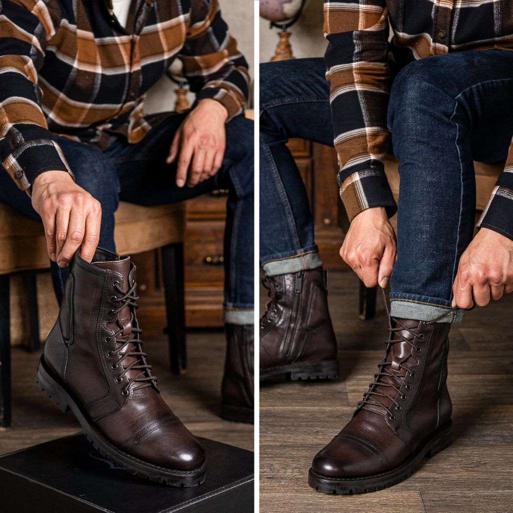 Tailored Rib Cuffs & Hem Craftsmanship Construction Detail on Casa Moto Old English Δερμάτινα μποτάκια Ανδρικό