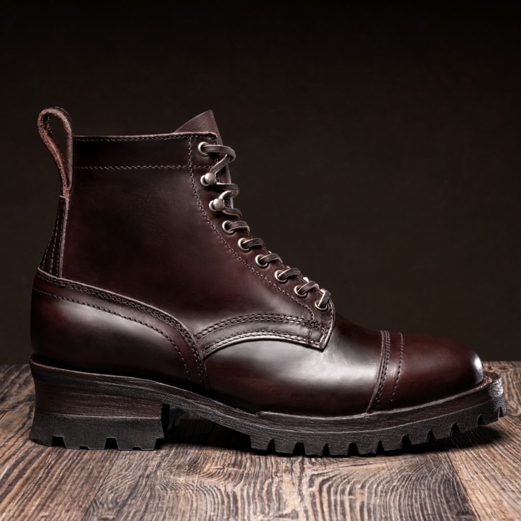 Brown Full-Grain leather Boots - Κατασκευή ραφής Goodyear & λεπτομέρεια μύτης παπουτσιού