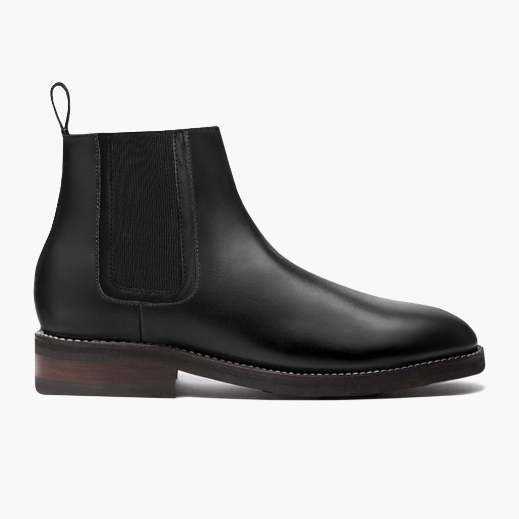 Black Full-Grain leather Boots - Κατασκευή ραφής Goodyear & λεπτομέρεια μύτης παπουτσιού