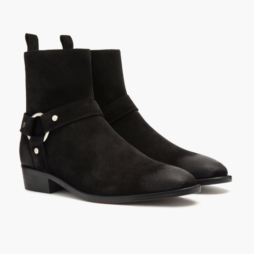 Harness Μαύρο Suede Δερμάτινα μποτάκια Ανδρικό