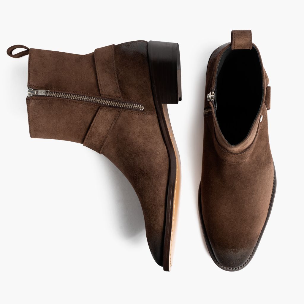 Harness Dark Καφέ Suede Δερμάτινα μποτάκια Ανδρικό - Ενισχυμένη φτέρνα & διπλές ραφές ακριβείας