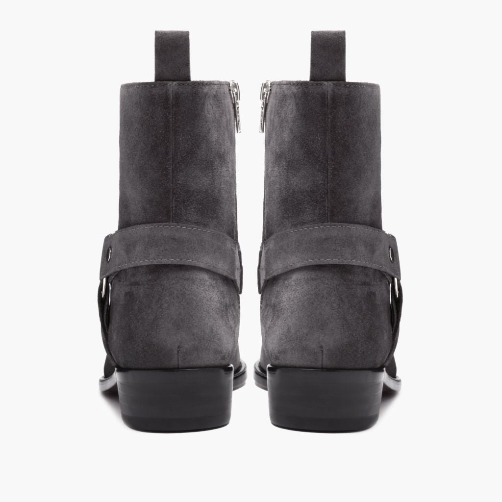 High-Traction Rubber Outsole & Lug Tread Pattern on Harness Grey Suede Δερμάτινα μποτάκια Ανδρικό