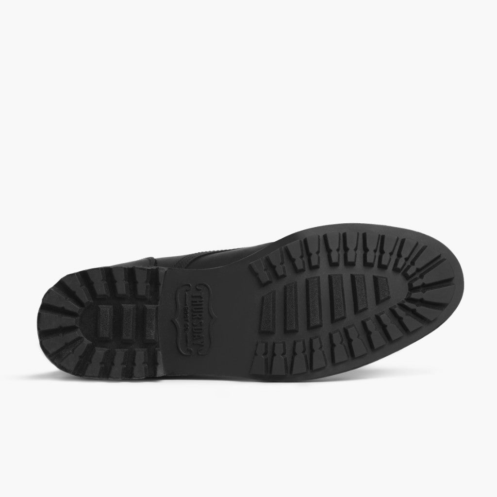 High-Traction Rubber Outsole & Lug Tread Pattern on Logger Μαύρο Matte Δερμάτινα μποτάκια Ανδρικό