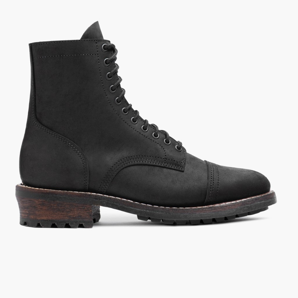Black Full-Grain leather Boots - Κατασκευή ραφής Goodyear & λεπτομέρεια μύτης παπουτσιού