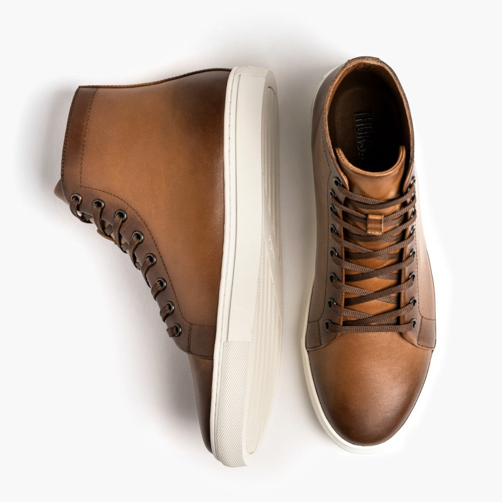 Premier High Top Toffee Δερμάτινα sneakers Ανδρικό For Men - Ενισχυμένη φτέρνα & διπλές ραφές ακριβείας