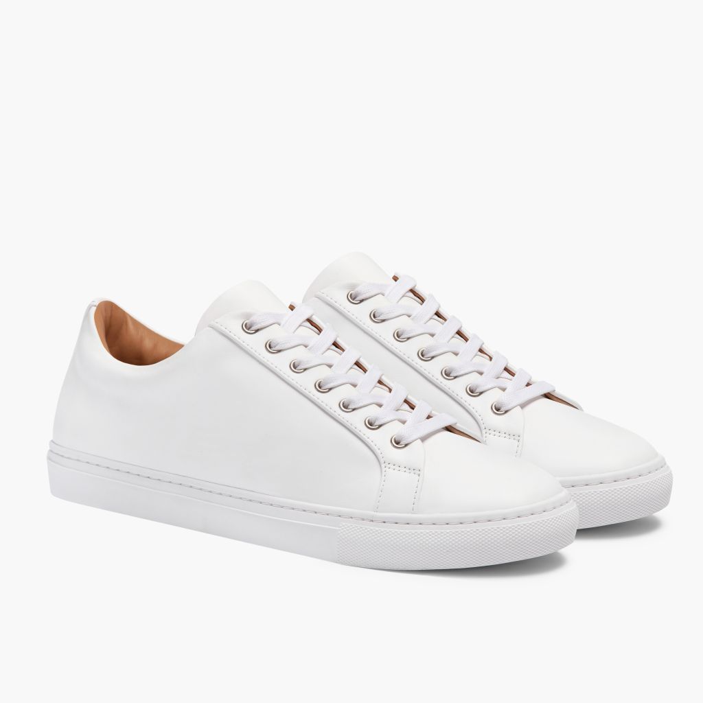 Premier Low Top White Δερμάτινα sneakers Ανδρικό For Men in White Full-Grain Leather - Πλαϊνή όψη | Αγορά online