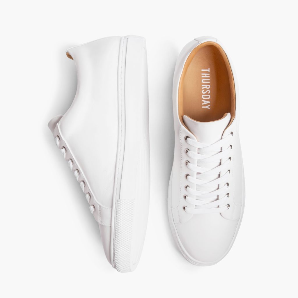 Premier Low Top White Δερμάτινα sneakers Ανδρικό For Men - Ενισχυμένη φτέρνα & διπλές ραφές ακριβείας