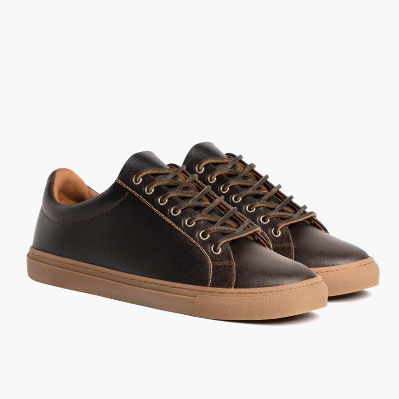 Premier Low Top Cacao Leather Sneakers Ανδρικό