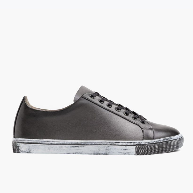 Premier Low Top Distressed Grey Leather Sneakers Ανδρικό