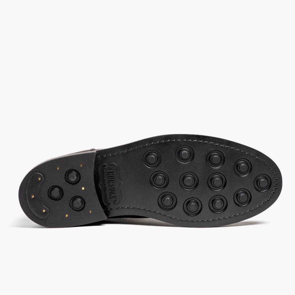 High-Traction Rubber Outsole & Lug Tread Pattern on President Μαύρο Coffee Δερμάτινα μποτάκια Ανδρικό For Men