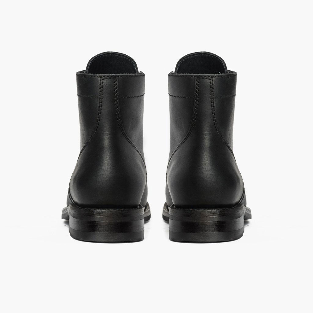 President Μαύρο Matte Δερμάτινα μποτάκια Ανδρικό For Men - Ενισχυμένη φτέρνα & διπλές ραφές ακριβείας