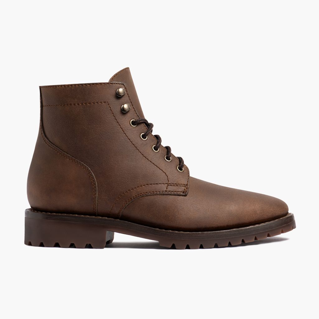 Brown Full-Grain leather Boots - Κατασκευή ραφής Goodyear & λεπτομέρεια μύτης παπουτσιού