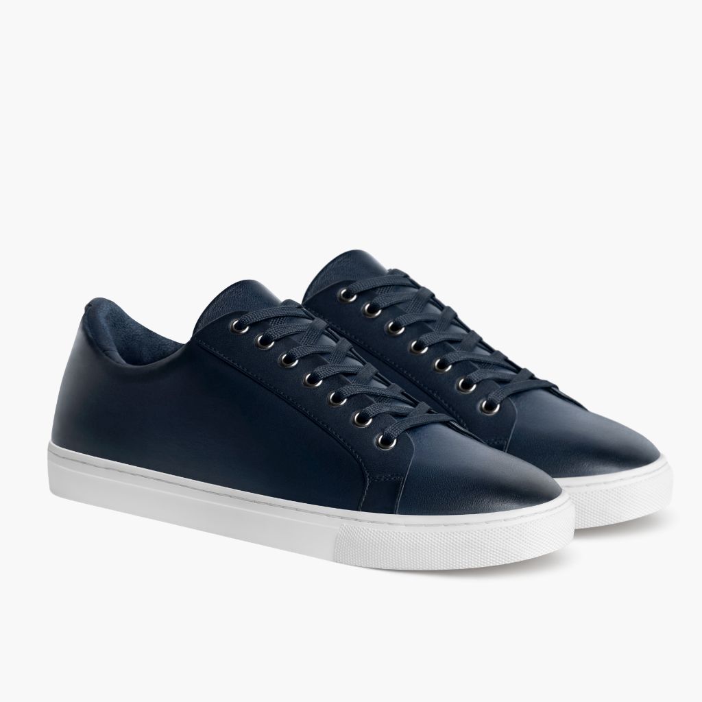 Premier Low Top Deep Μπλε Δερμάτινα sneakers Ανδρικό For Men in Blue Full-Grain Leather - Πλαϊνή όψη | Αγορά online