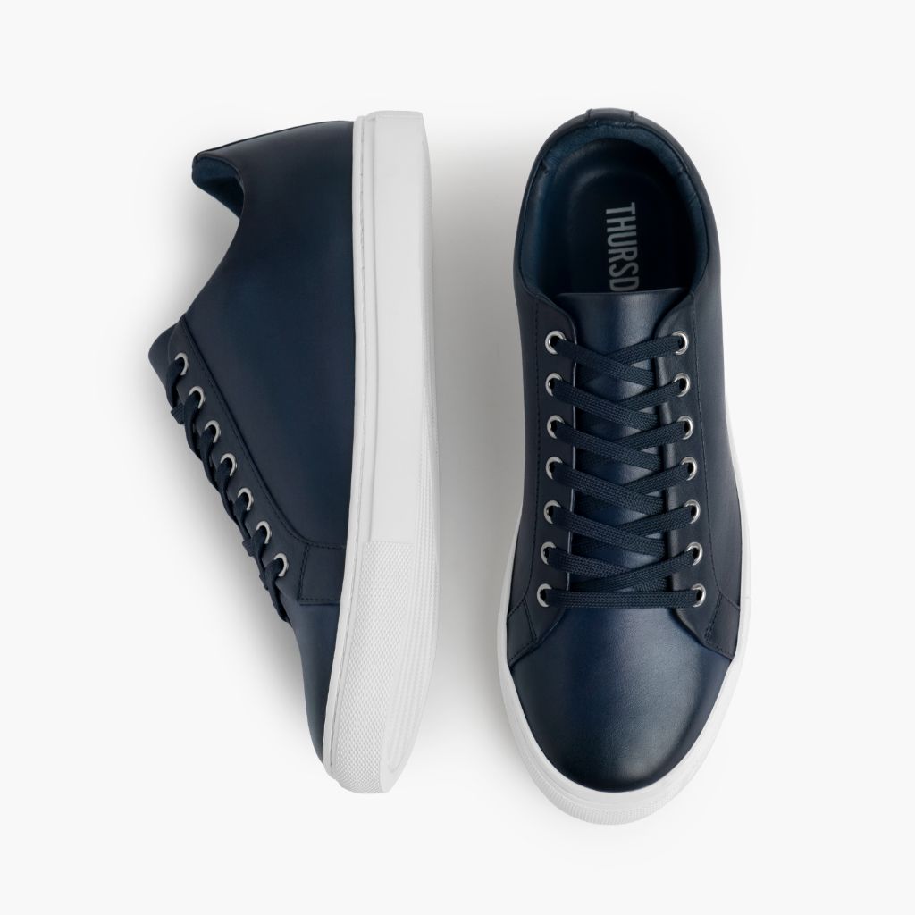 Premier Low Top Deep Μπλε Δερμάτινα sneakers Ανδρικό For Men - Ενισχυμένη φτέρνα & διπλές ραφές ακριβείας