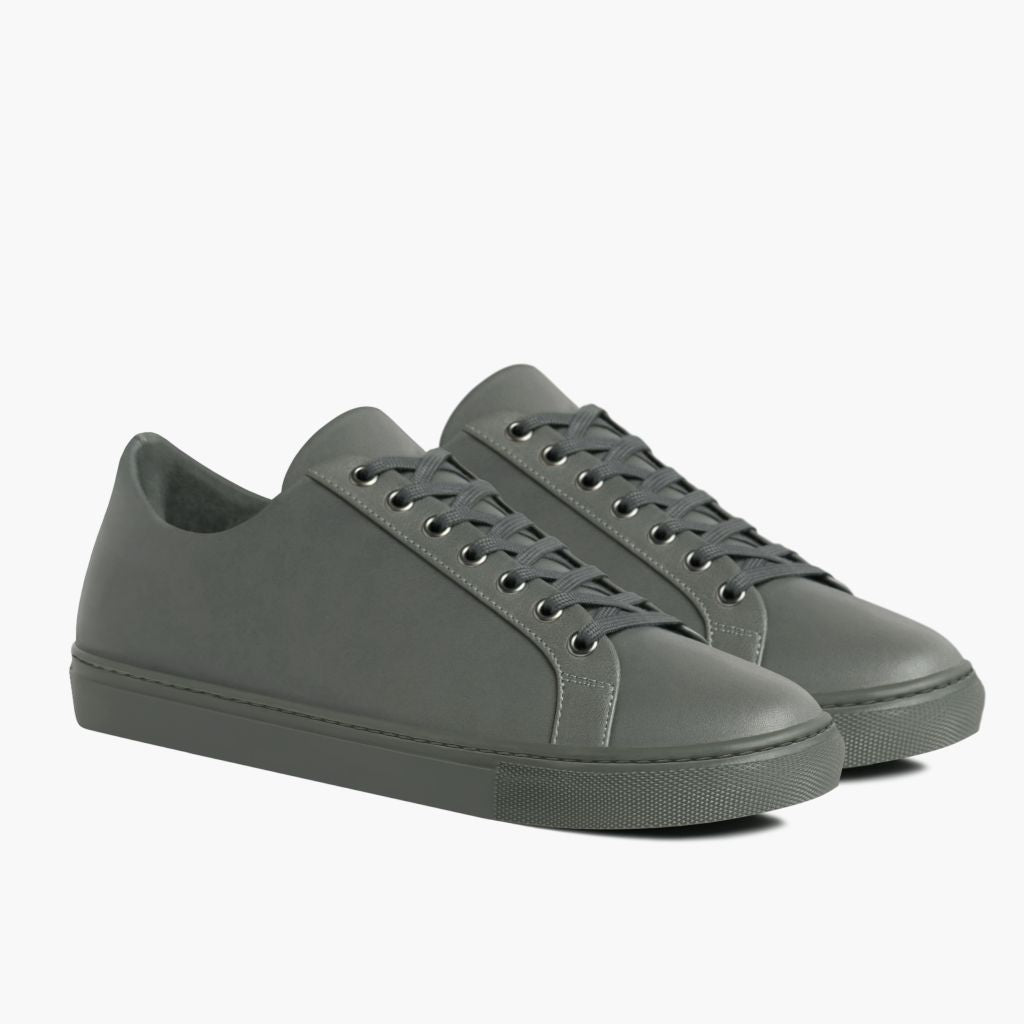 Premier Low Top Grey Δερμάτινα sneakers Ανδρικό For Men in Grey Full-Grain Leather - Πλαϊνή όψη | Αγορά online