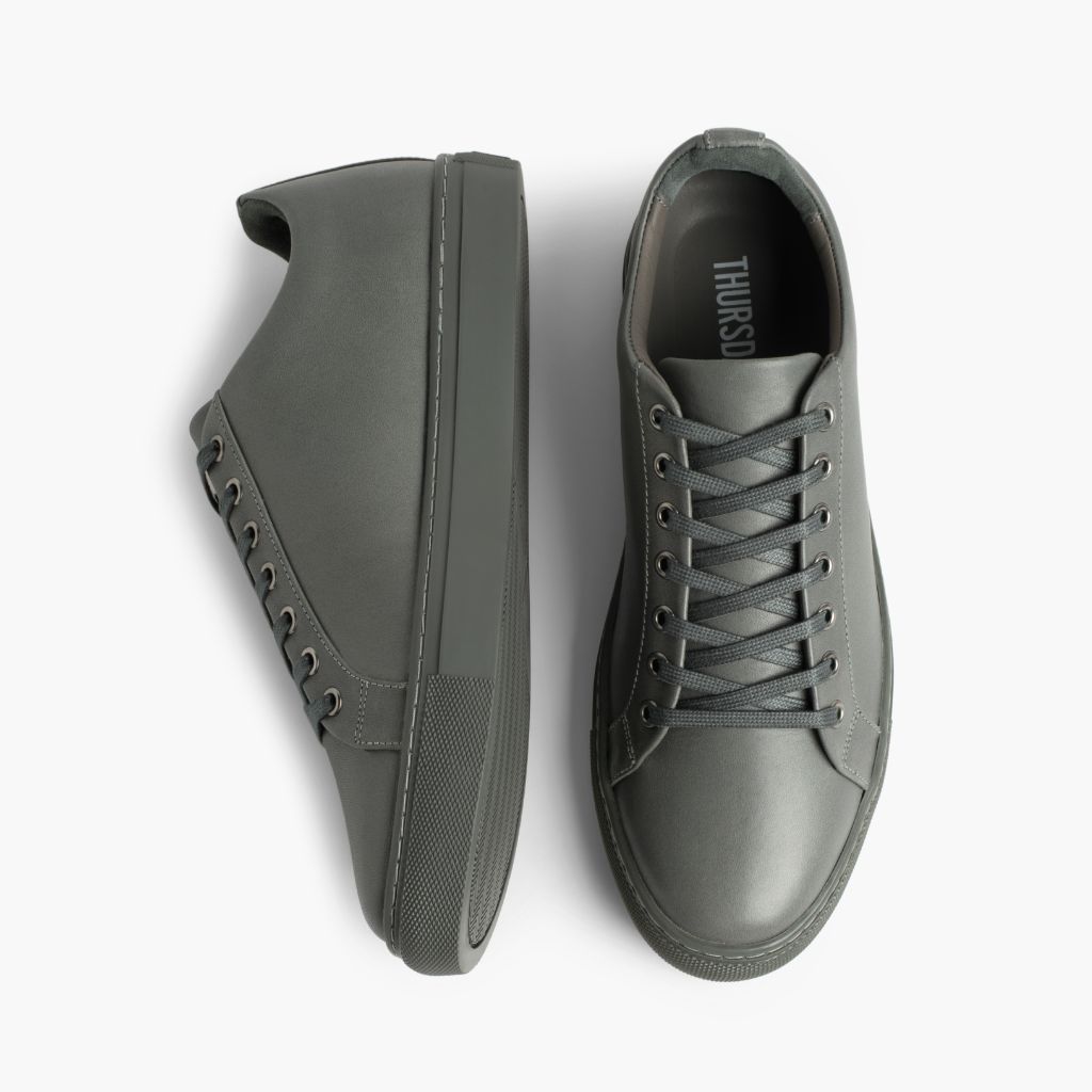 Premier Low Top Grey Δερμάτινα sneakers Ανδρικό For Men - Ενισχυμένη φτέρνα & διπλές ραφές ακριβείας