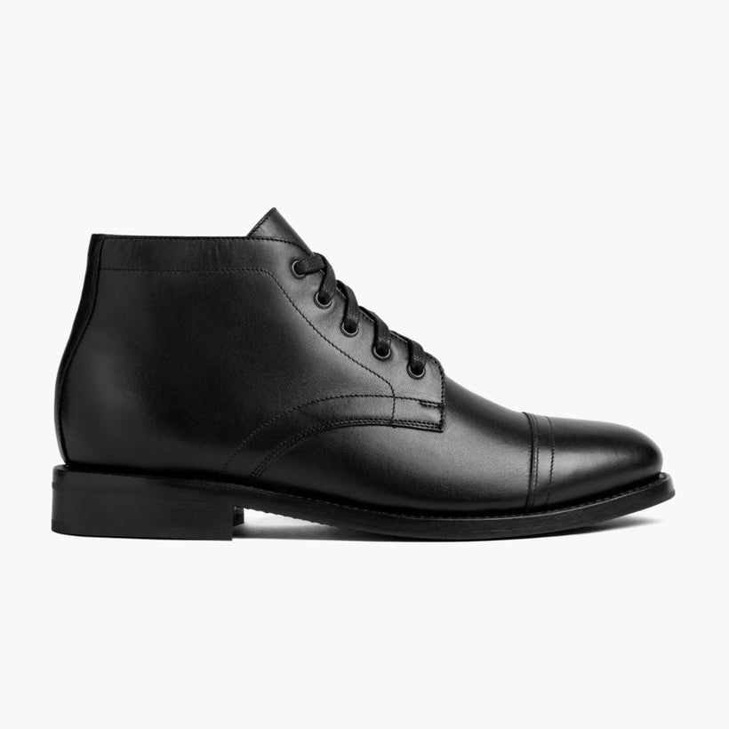 Cadet Μαύρο Leather Boots Ανδρικό