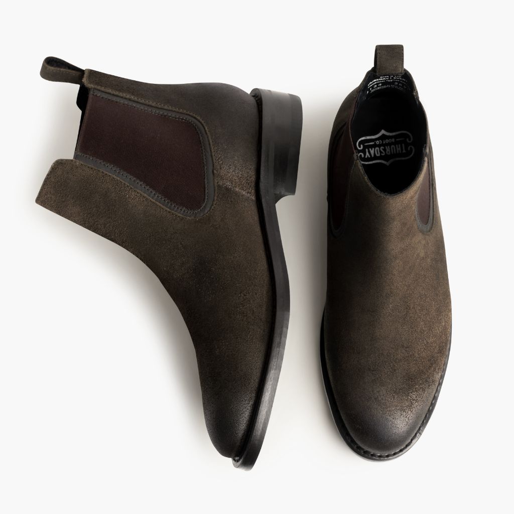 Duke Dark Olive Suede Δερμάτινα μποτάκια Ανδρικό - Ενισχυμένη φτέρνα & διπλές ραφές ακριβείας