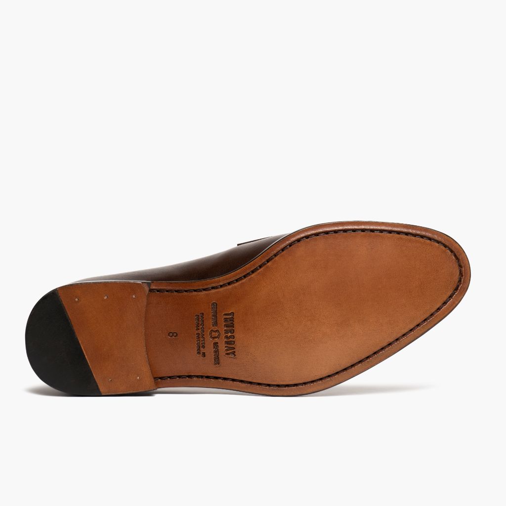High-Traction Rubber Outsole & Lug Tread Pattern on Lincoln Rich Mahogany Δερμάτινα sneakers Ανδρικό