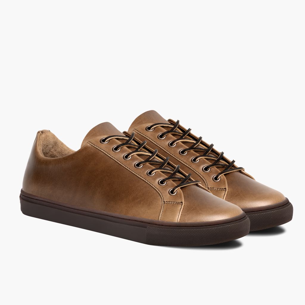 Premier Low Top Natural Δερμάτινα sneakers Ανδρικό For Men in Classic Full-Grain Leather - Πλαϊνή όψη | Αγορά online