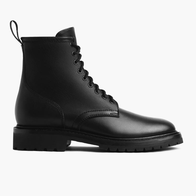 Stomper Μαύρο (No Zipper) Leather Boots Ανδρικό