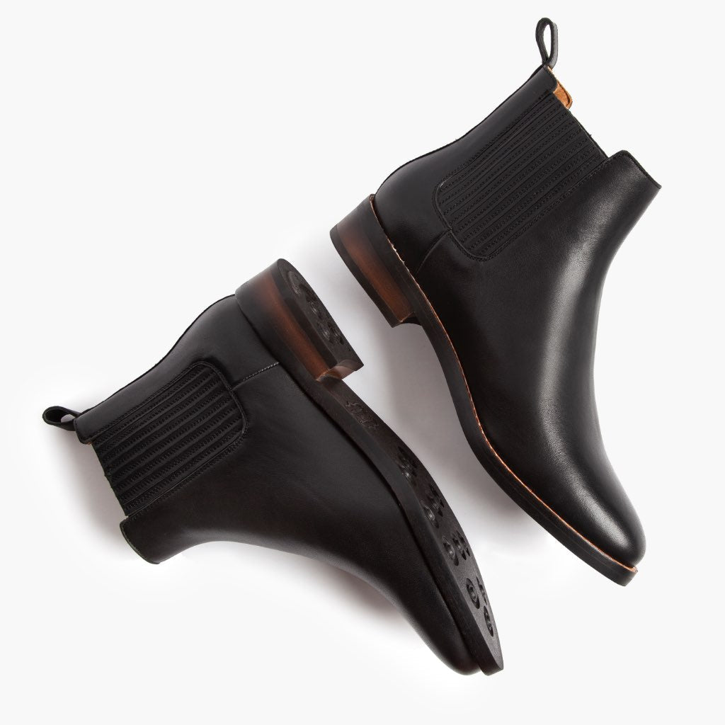 High-Traction Rubber Outsole & Lug Tread Pattern on Dreamer Μαύρο Δερμάτινα μποτάκια Γυναικείο
